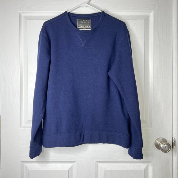 Jachs New York Men's Size M Pullover Sweater Crew Neck Polyester Blue Solid C - Picture 1 of 3